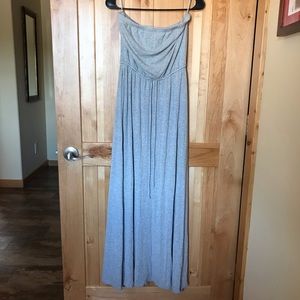 Grey Strapless Maxi Dress